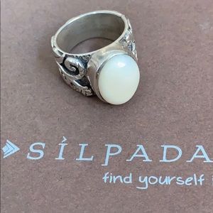 Retired Silpada Sterling Silver/Bamboo Coral Ring